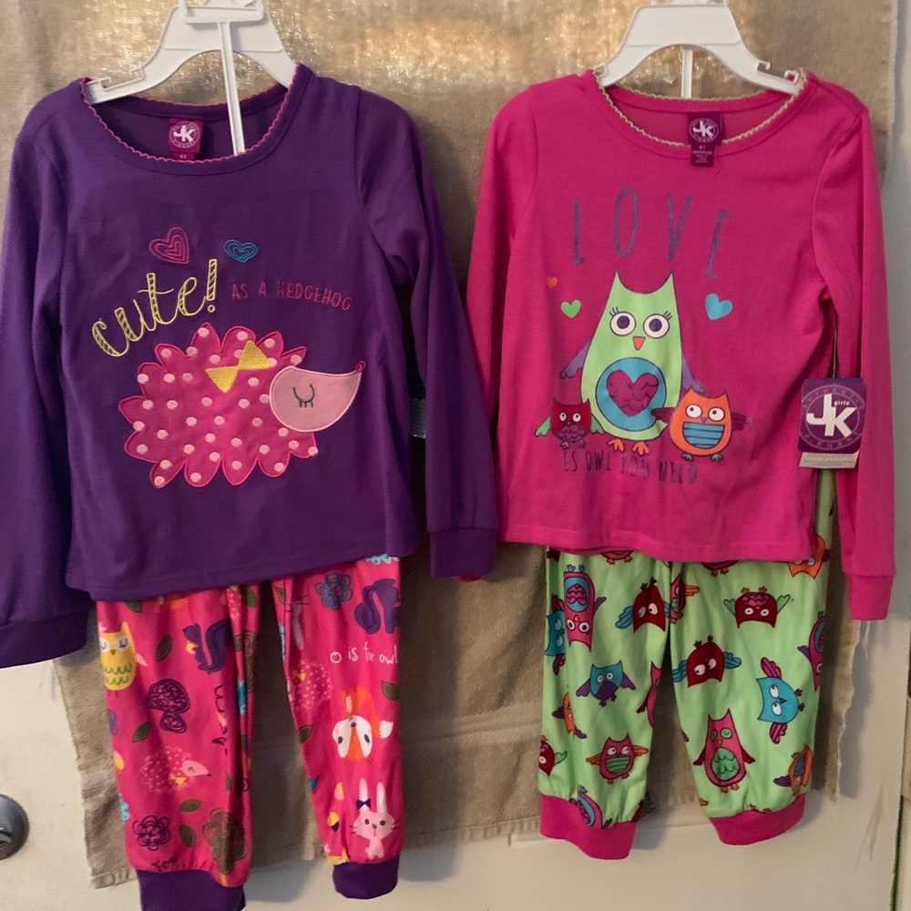 2 Pair of Toddler Girls Pajamas, Size 4T, NWT